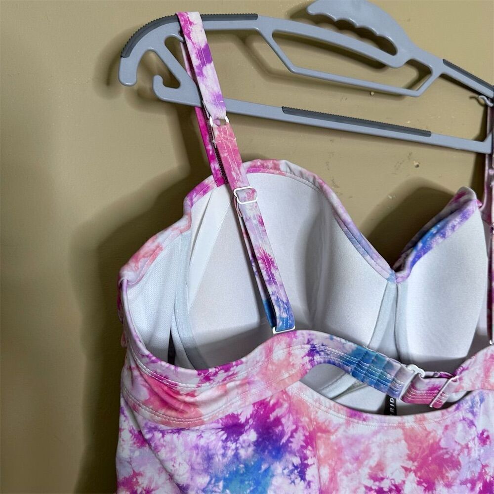 Torrid Women's Plus Size Tie-Dye Tankini Top Peplum Style Size 3X - Picture 7 of 11